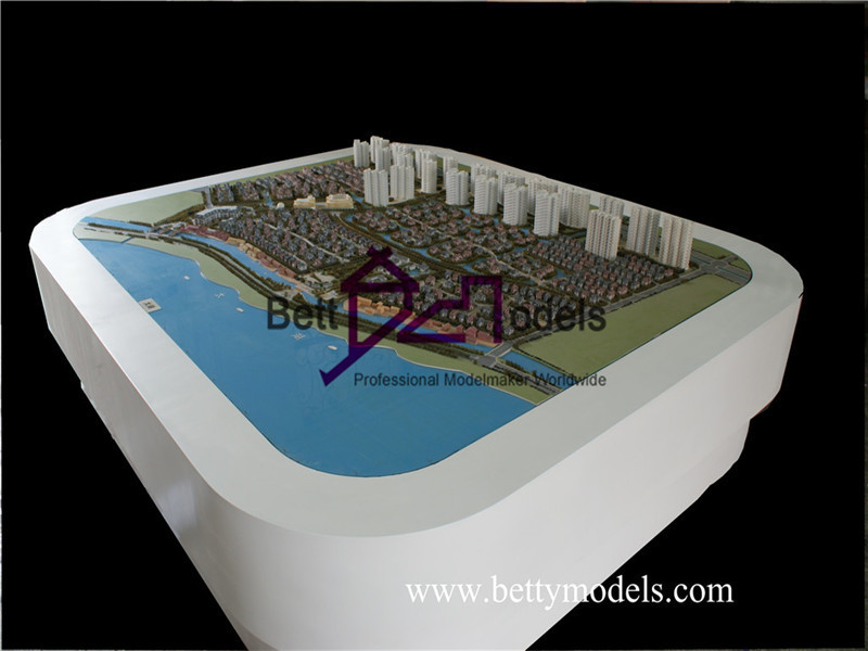 झील किनारे वास्तुशिल्प प्रदर्शनी मॉडल